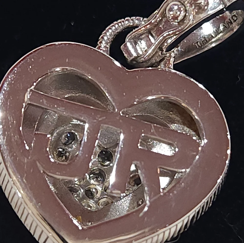 Judith Ripka Mother of Pearl & CZ Sterling Silver Pendant/Enhancer - Picture 10 of 10